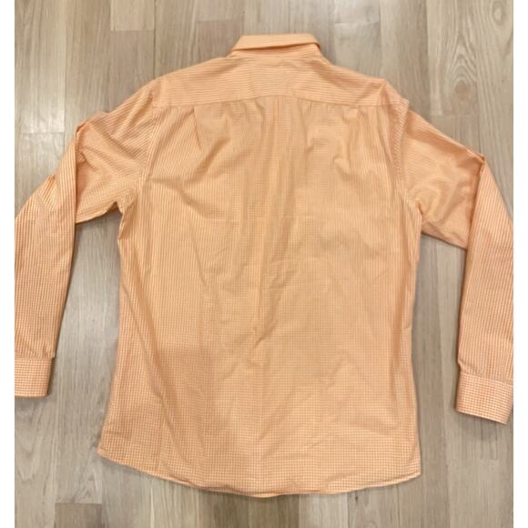 Tommy Hilfiger Men’s Dress Shirt 16/34-35 100% Cotton Orange Gingham - Picture 2 of 9